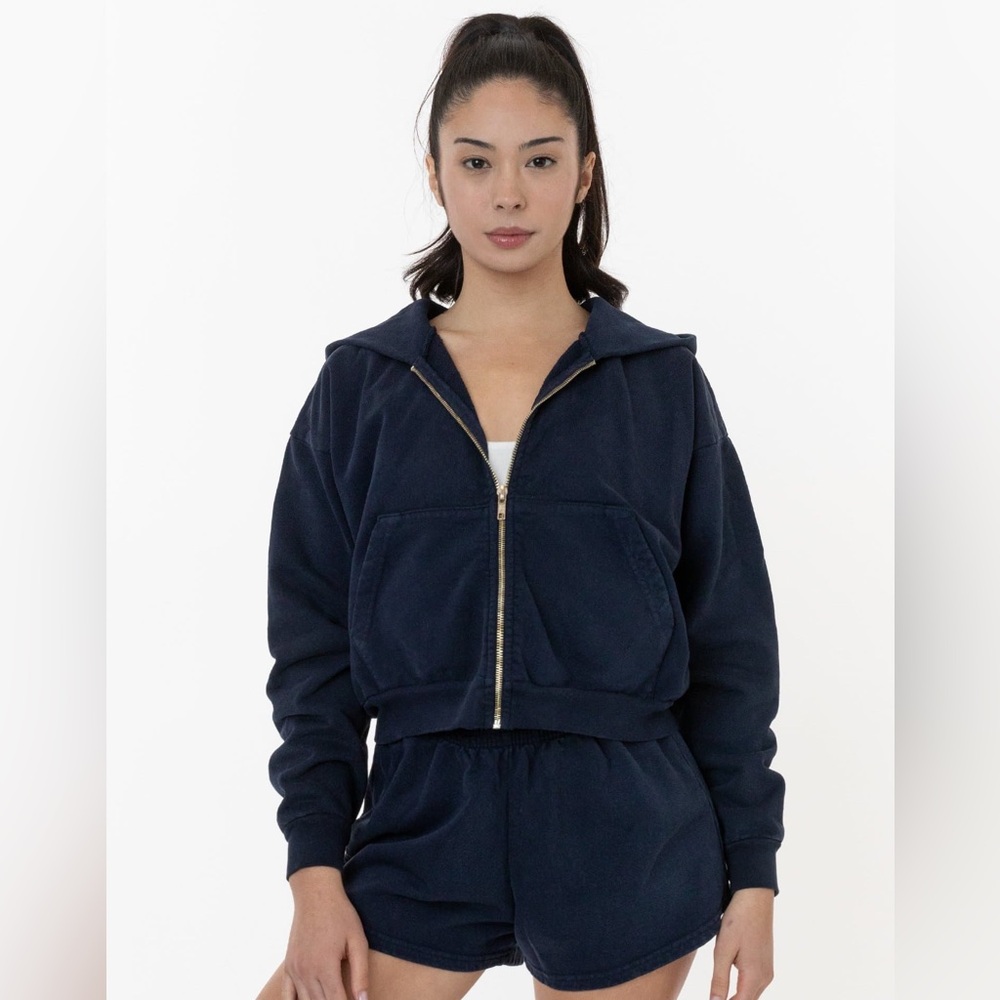 Los Angeles Apparel Dark Blue Zip-Up Hoodie